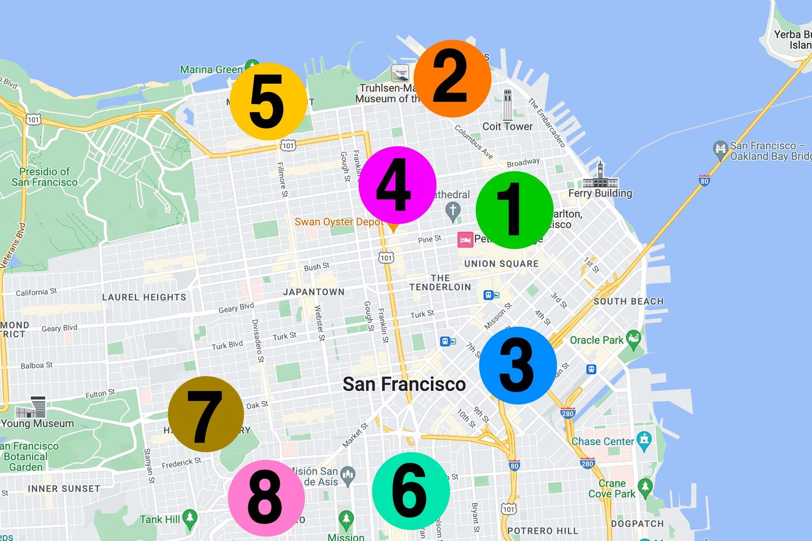 8 Mejores Zonas Donde Alojarse En San Francisco 2024 + Hoteles